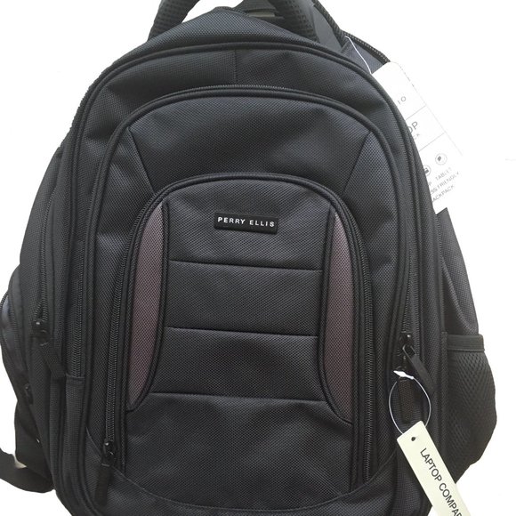 Perry Ellis P11 Laptop Black/Gray School Backpack - Picture 1 of 5